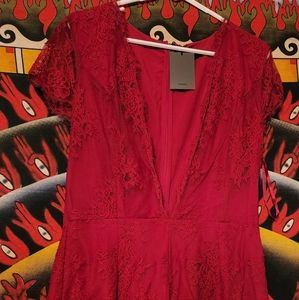 Brand new red lace romper shorts outfit.